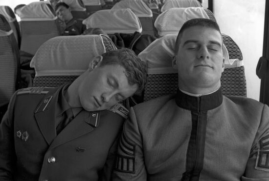 US Military Academy lieutenant cadets in Moscow
