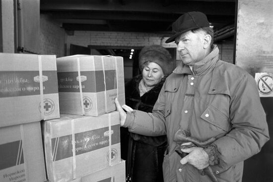 Humanitarian aid arrives in Arkhangelsk from Norway