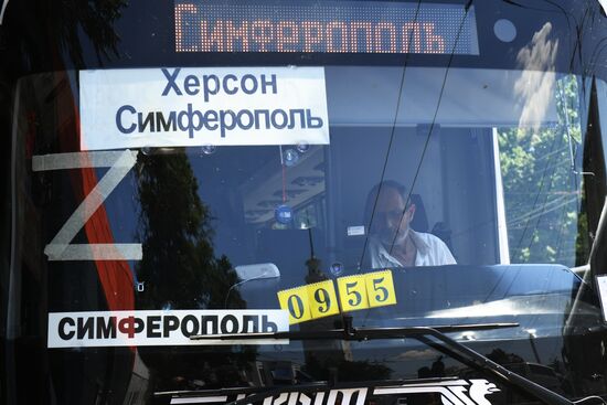 Russia Ukraine Bus Traffic