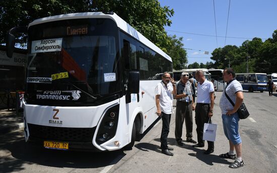 Russia Ukraine Bus Traffic