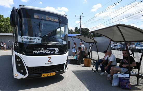 Russia Ukraine Bus Traffic