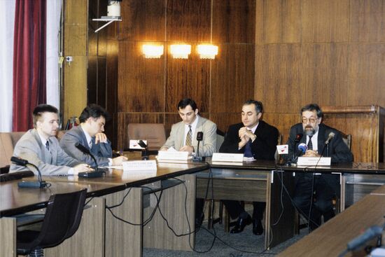 News conference at Russian Information Center in Moscow