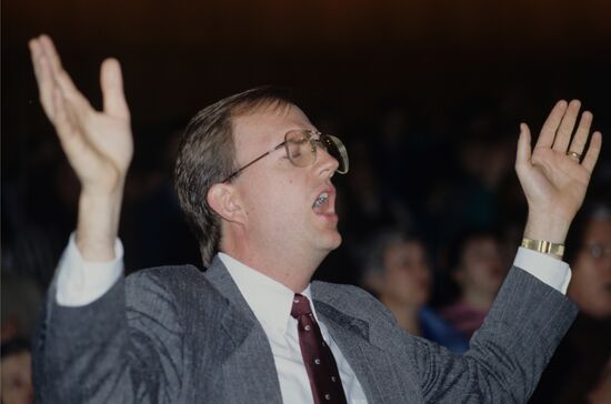 Evangelist assembly at Oktyabr Movie Theater and Concert Hall