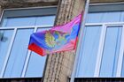 A new flag of the Kharkiv region waves at the building of the military-civilian administration, in the course of the Russia's military operation in Ukraine, in the town of Kupyansk, Kharkiv region, Ukraine. The head of the Kharkiv region's temporary civilian administration, Vitaly Ganchev approved the new coat of arms and flag of the region. Location: Ukraine, Kharkiv region, Kupyansk. Author: Viktor Antonyuk/Sputnik. Ukraine Russia Military Operation