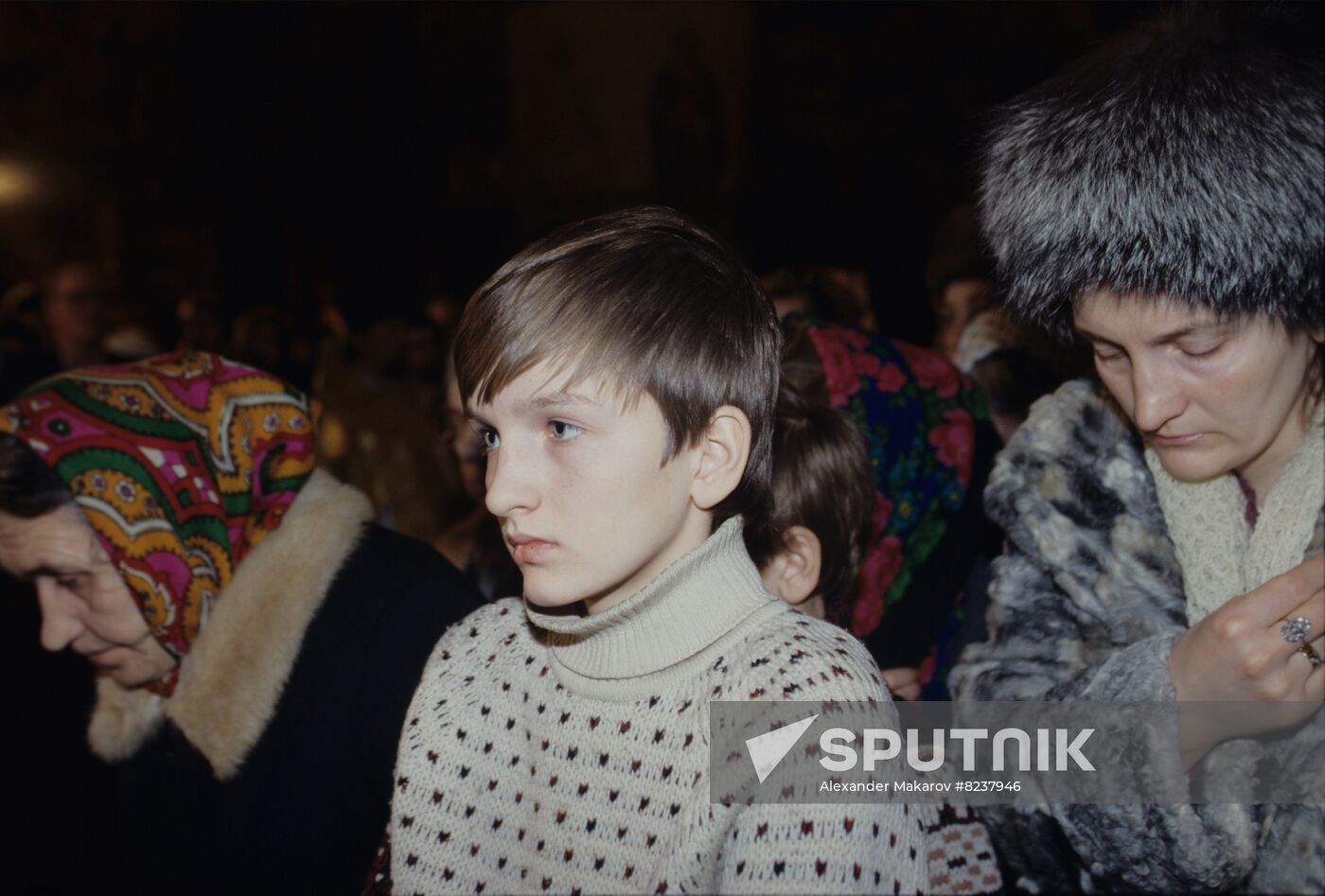 Christmas divine service at Dormition Cathedral in Kremlin