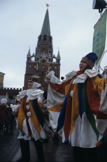 Open-air Christmas party in Moscow