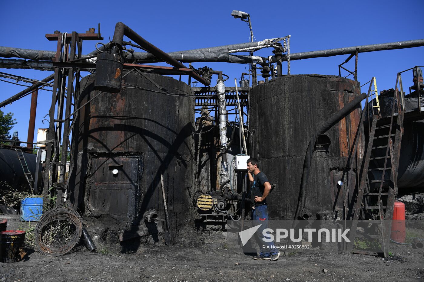 Ukraine Russia Military Operation Asphalt Plant