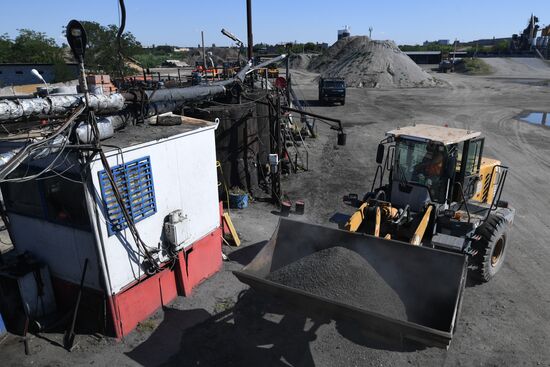 Ukraine Russia Military Operation Asphalt Plant