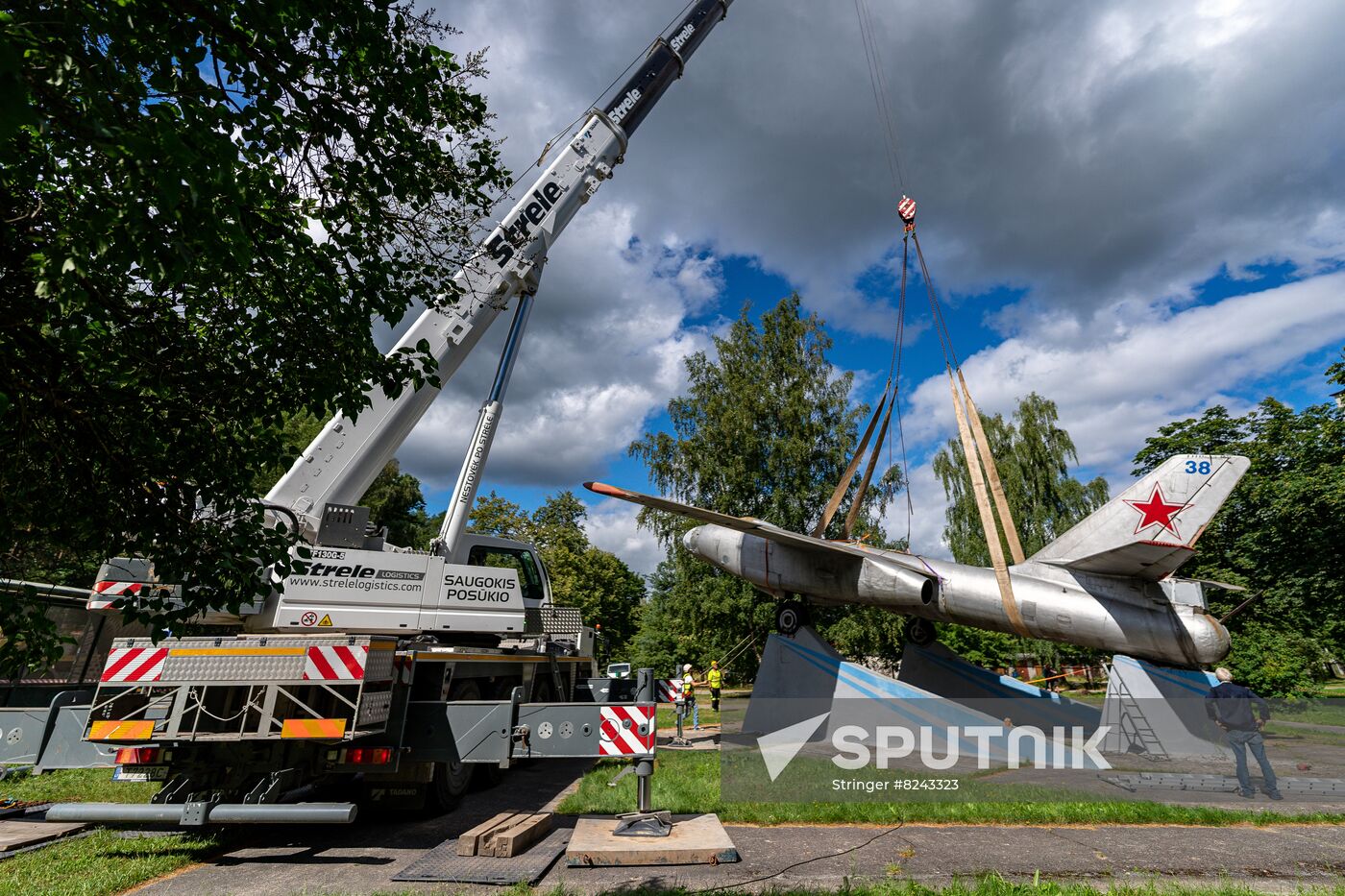Latvia Soviet Pilots Monument Dismantling