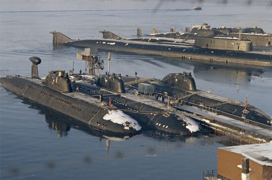 Russian Northern Navy base of nuclear submarines