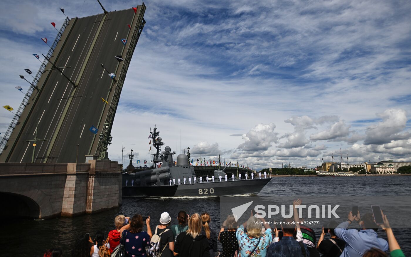 Russia Navy Day Rehearsal