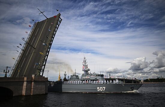 Russia Navy Day Rehearsal
