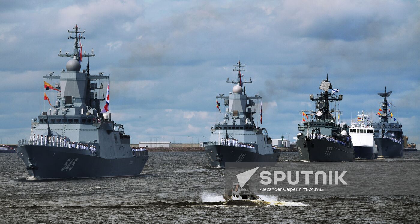 Russia Navy Day Rehearsal