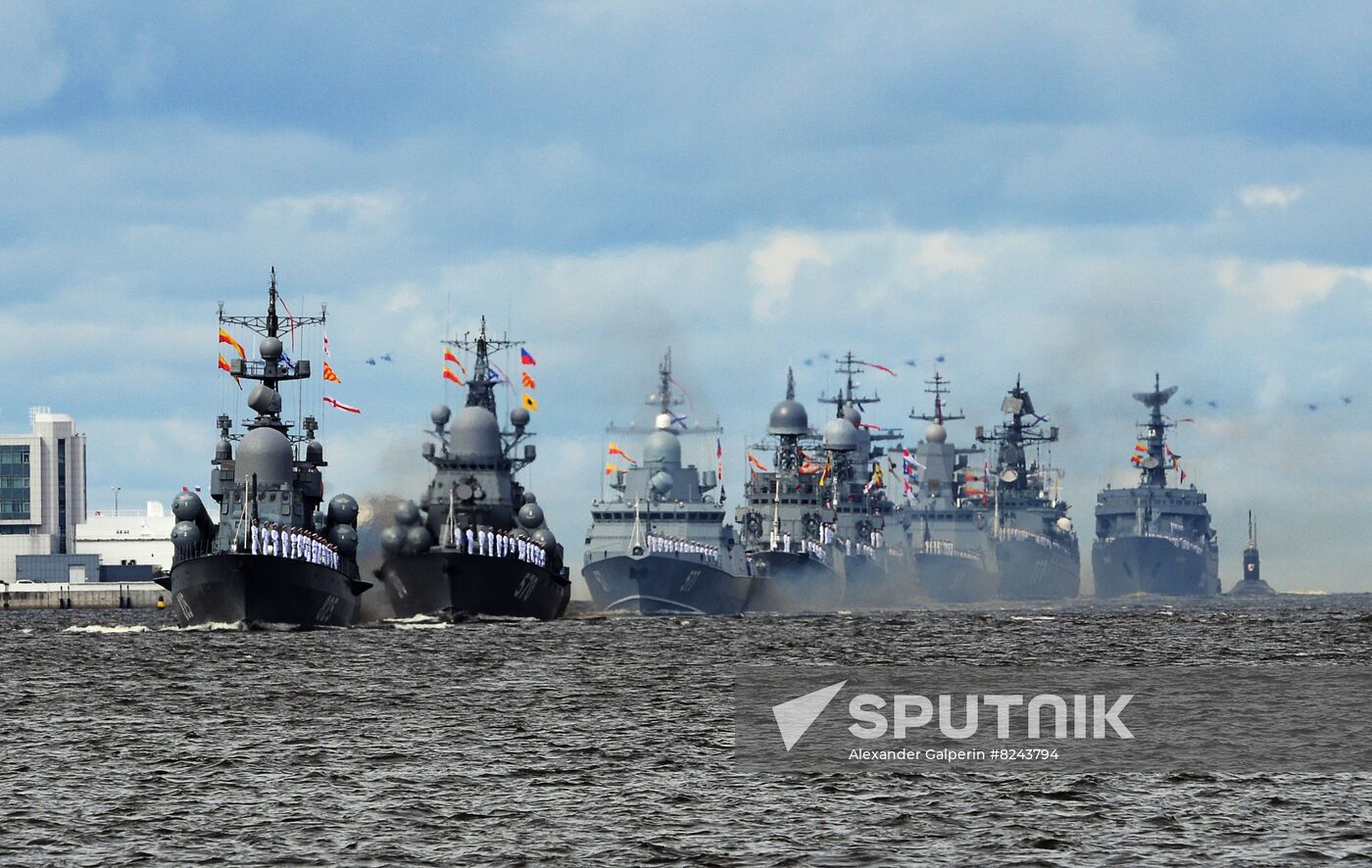 Russia Navy Day Rehearsal