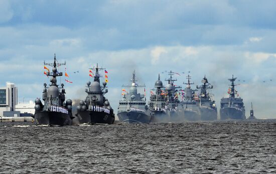Russia Navy Day Rehearsal
