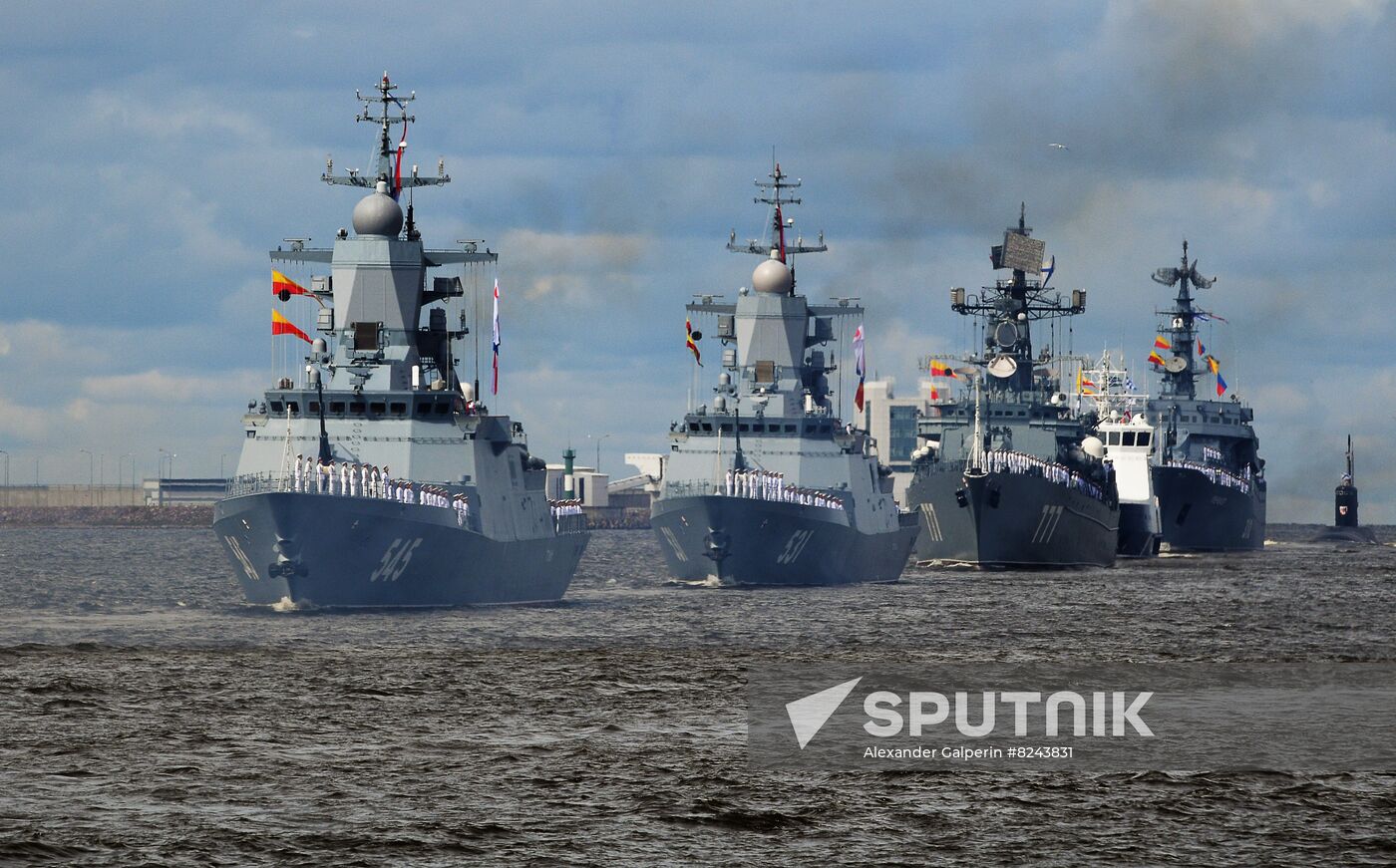 Russia Navy Day Rehearsal