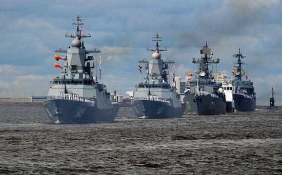 Russia Navy Day Rehearsal