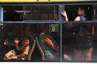 Passengers commute by bus, in Mariupol, Donetsk People's Republic. Location: Donetsk People's Republic, Mariupol. Author: RIA Novosti. DPR Russia Ukraine Military Operation Transport