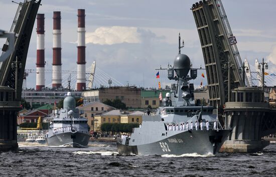 Russia Navy Day Rehearsal