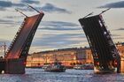 A Russian Navy special purpose boat sails after a rehearsal for the Navy Day parade in St. Petersburg, Russia. Location: Russia, St. Petersburg. Author: Vladimir Astapkovich. Russia Navy Day Preparations
