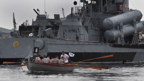 Russia Navy Lifeboat Rowing Competition