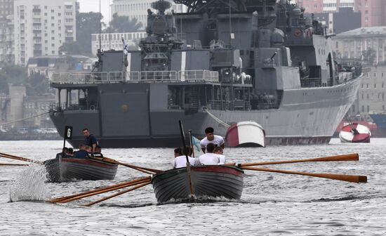 Russia Navy Lifeboat Rowing Competition