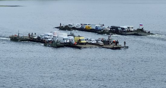 Ukraine Russia Military Operation Pontoon Ferry