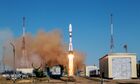 In this handout photo released by Russian Space Agency Roscosmos, the Soyuz-2.1b rocket booster with the Fregat upper stage carrying Earth remote sensing satellite Khayyam, created by Russian enterprises on the order of Iran, blasts off a launch pad at the Baikonur Cosmodrome, Kazakhstan. Along with the Iranian satellite, there are 16 small spacecraft aboard the rocket, created by leading Russian universities, commercial companies and non-profit organizations. They are designed for scientific and technological research, including for testing technologies for inter-satellite communications, measuring the level of electromagnetic radiation, and monitoring the environmental situation. Editorial use only, no archive, no commercial use. Location: Kazakhstan, Baikonur. Kazakhstan Russia Space
