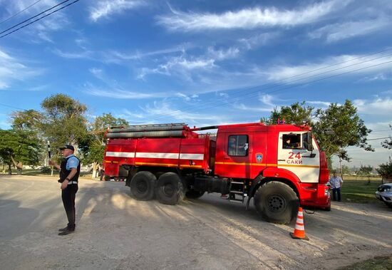 Russia Crimea Airfield Ammunition Explosions