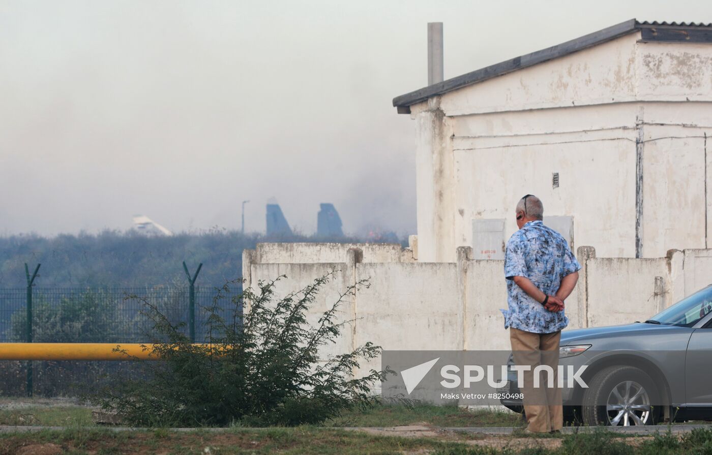 Russia Crimea Airfield Ammunition Explosions