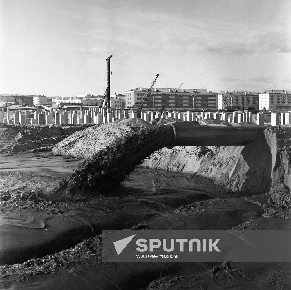 Permafrost covered with alluvial soil in Yakutsk