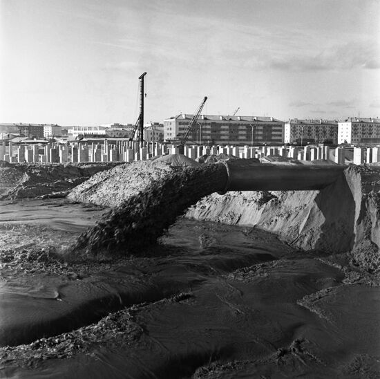 Permafrost covered with alluvial soil in Yakutsk