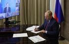 Russian President Vladimir Putin chairs a meeting on development of the shipbuilding industry via a video conference call, in the resort city of Sochi, Russia. Location: Russia, Krasnodar region, Sochi. Author: Mikhail Klimentyev/Sputnik. Russia Putin Shipbuilding