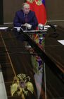 Russian President Vladimir Putin chairs a meeting on development of the shipbuilding industry via a video conference call, in the resort city of Sochi, Russia. Location: Russia, Krasnodar region, Sochi. Author: Mikhail Klimentyev/Sputnik. Russia Putin Shipbuilding