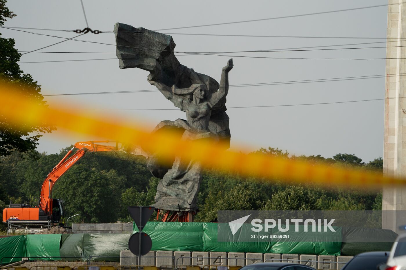 Latvia WWII Soviet Monument Demolition