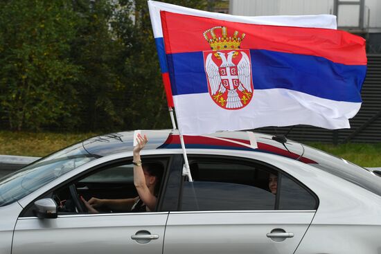 Russia Serbia Support Rally