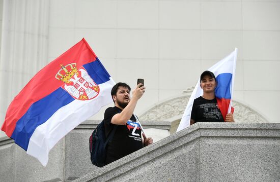 Russia Serbia Support Rally