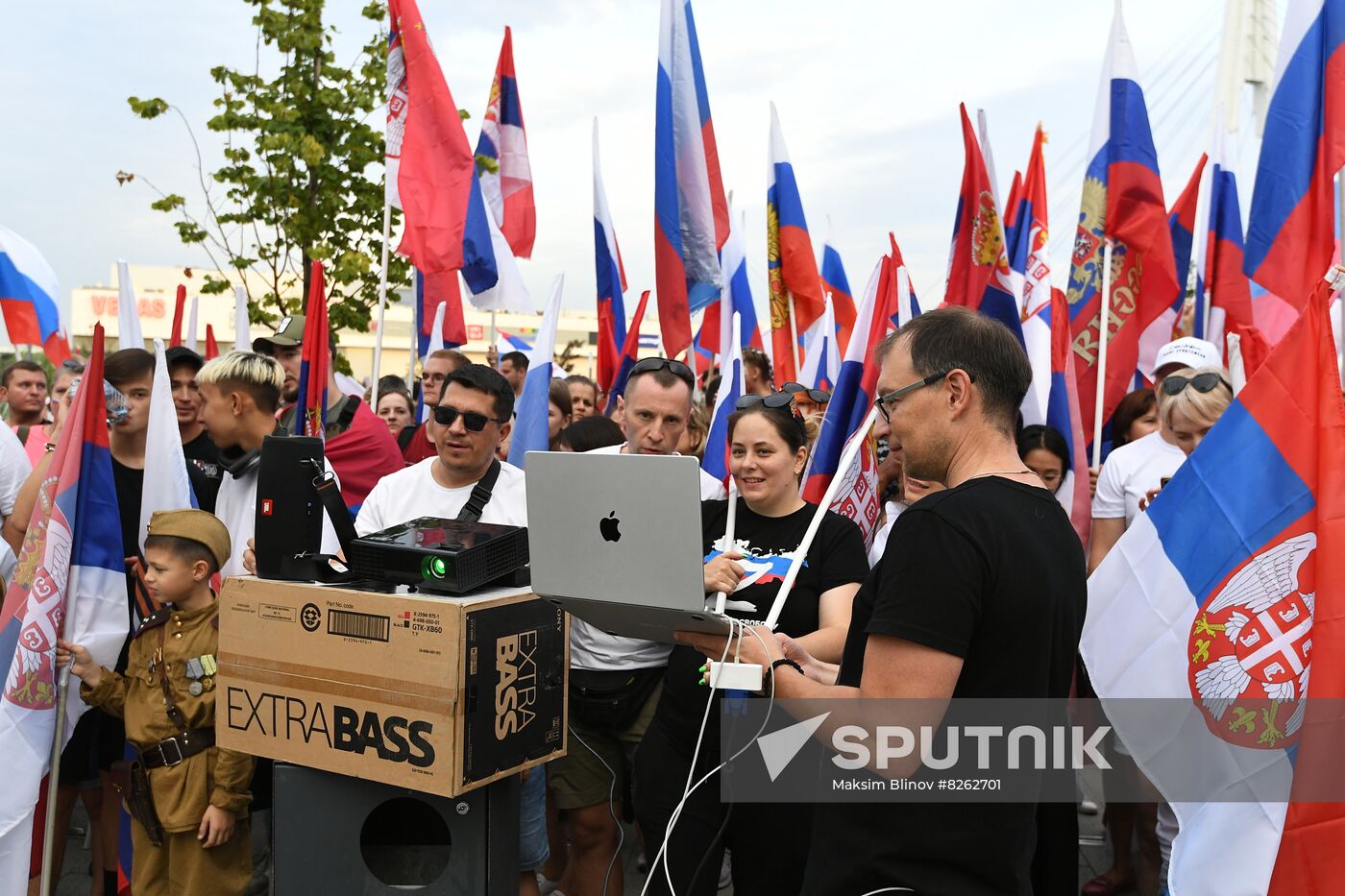 Russia Serbia Support Rally