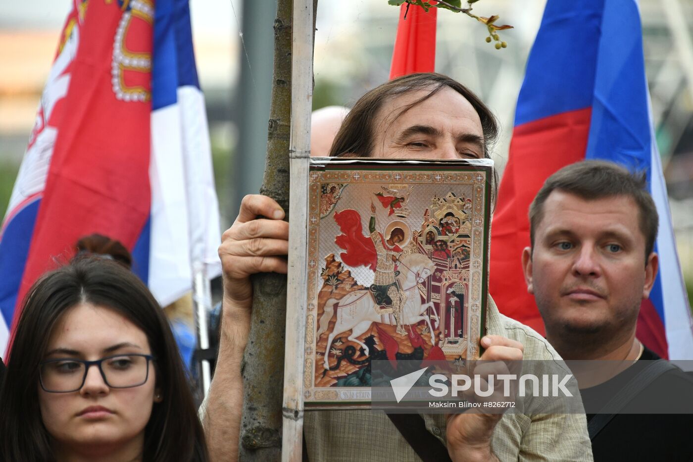 Russia Serbia Support Rally