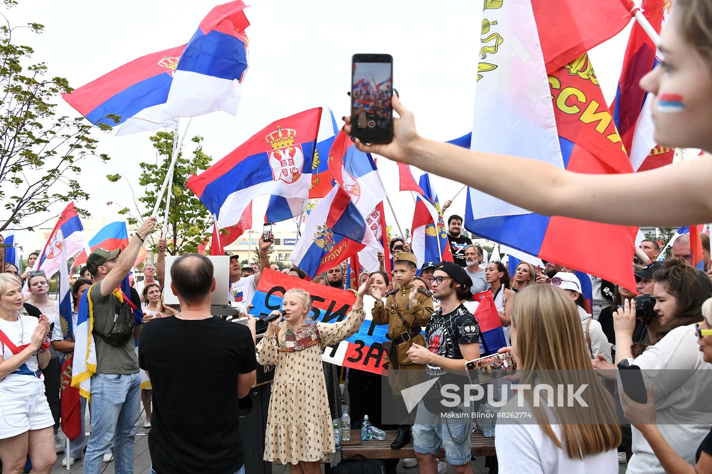 Russia Serbia Support Rally