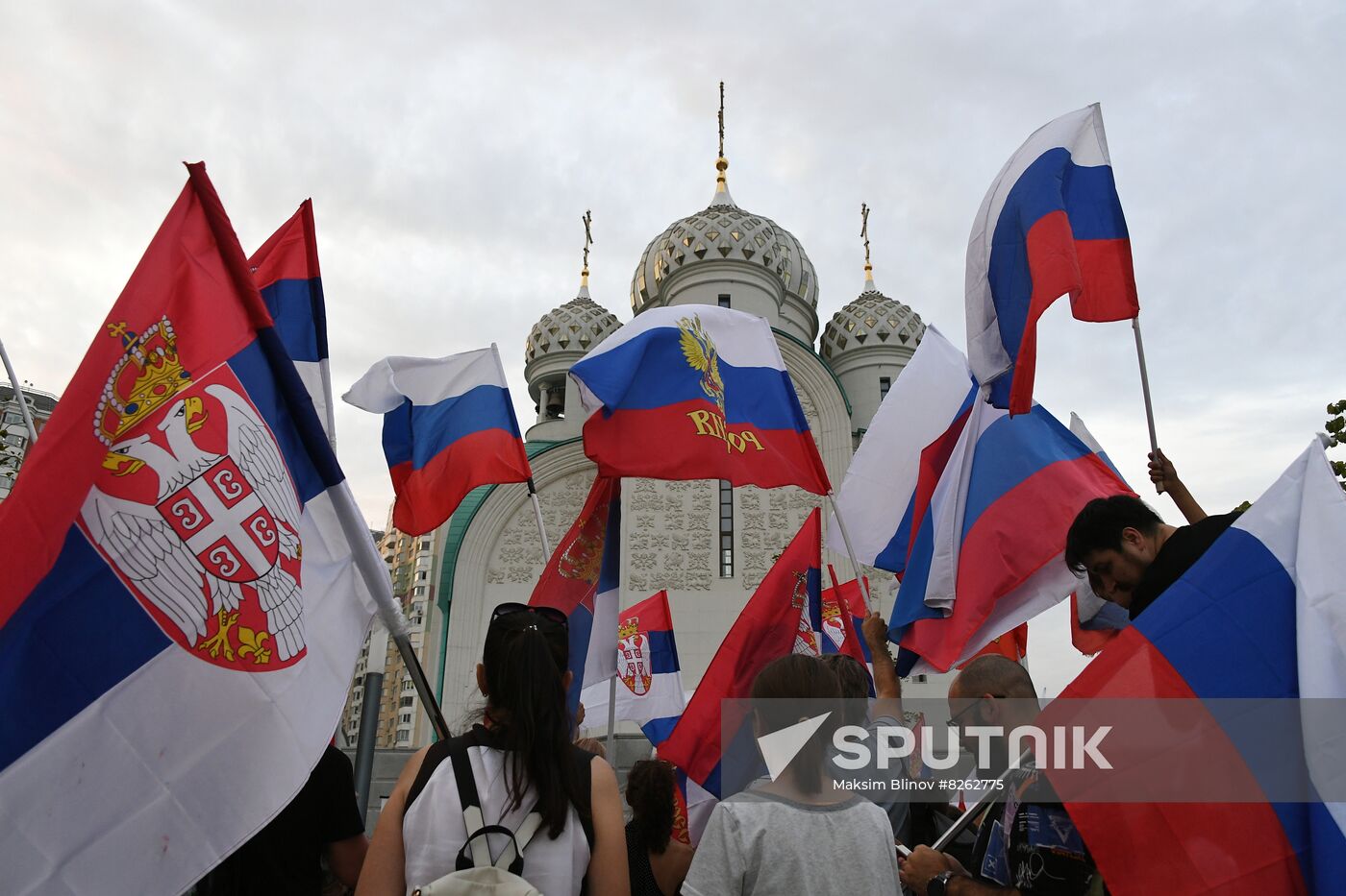 Russia Serbia Support Rally