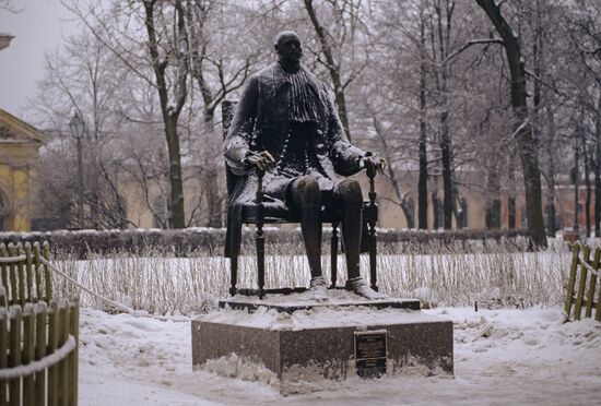 Statue of Peter the Great in the Peter and Paul's Fortress