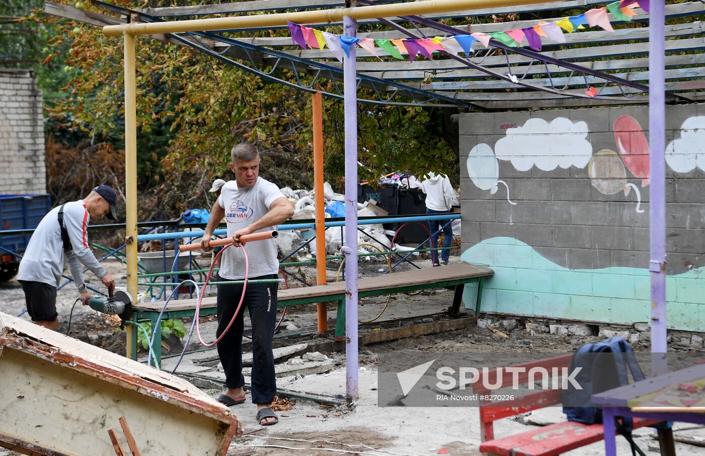 Ukraine Russia Military Operation Kindergarten Repair