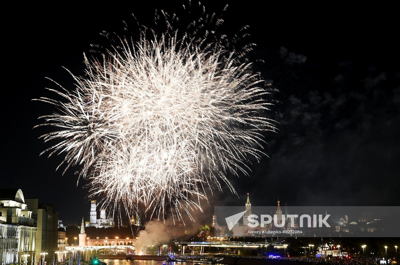 Russia Moscow City Day Fireworks