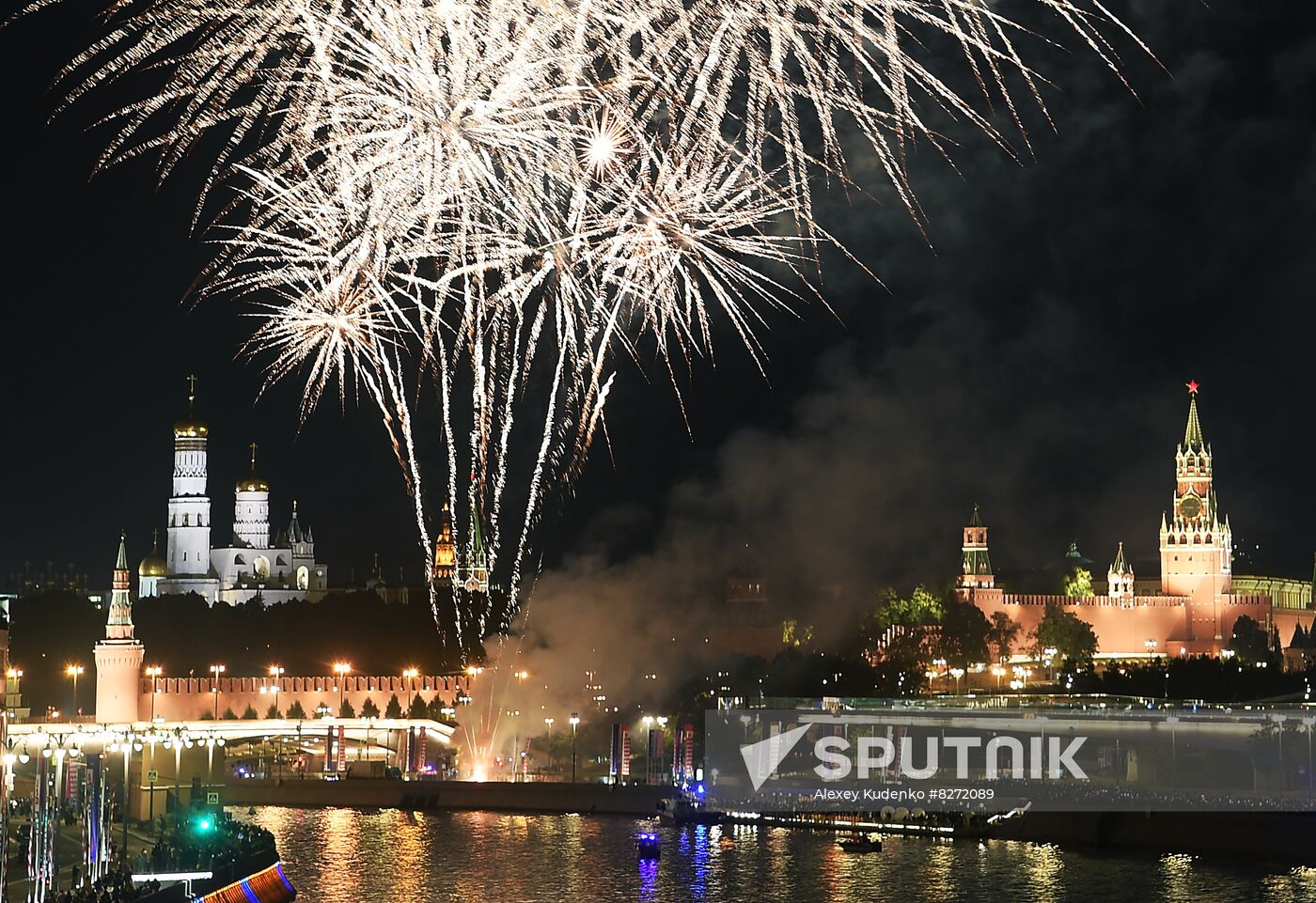 Russia Moscow City Day Fireworks