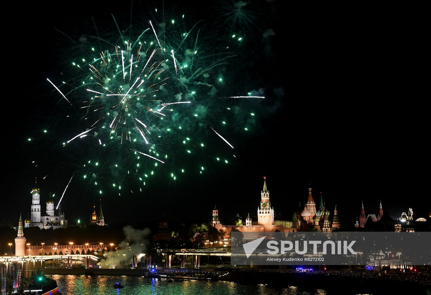 Russia Moscow City Day Fireworks