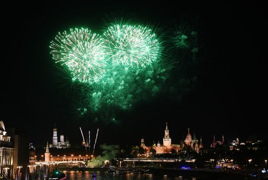 Russia Moscow City Day Fireworks