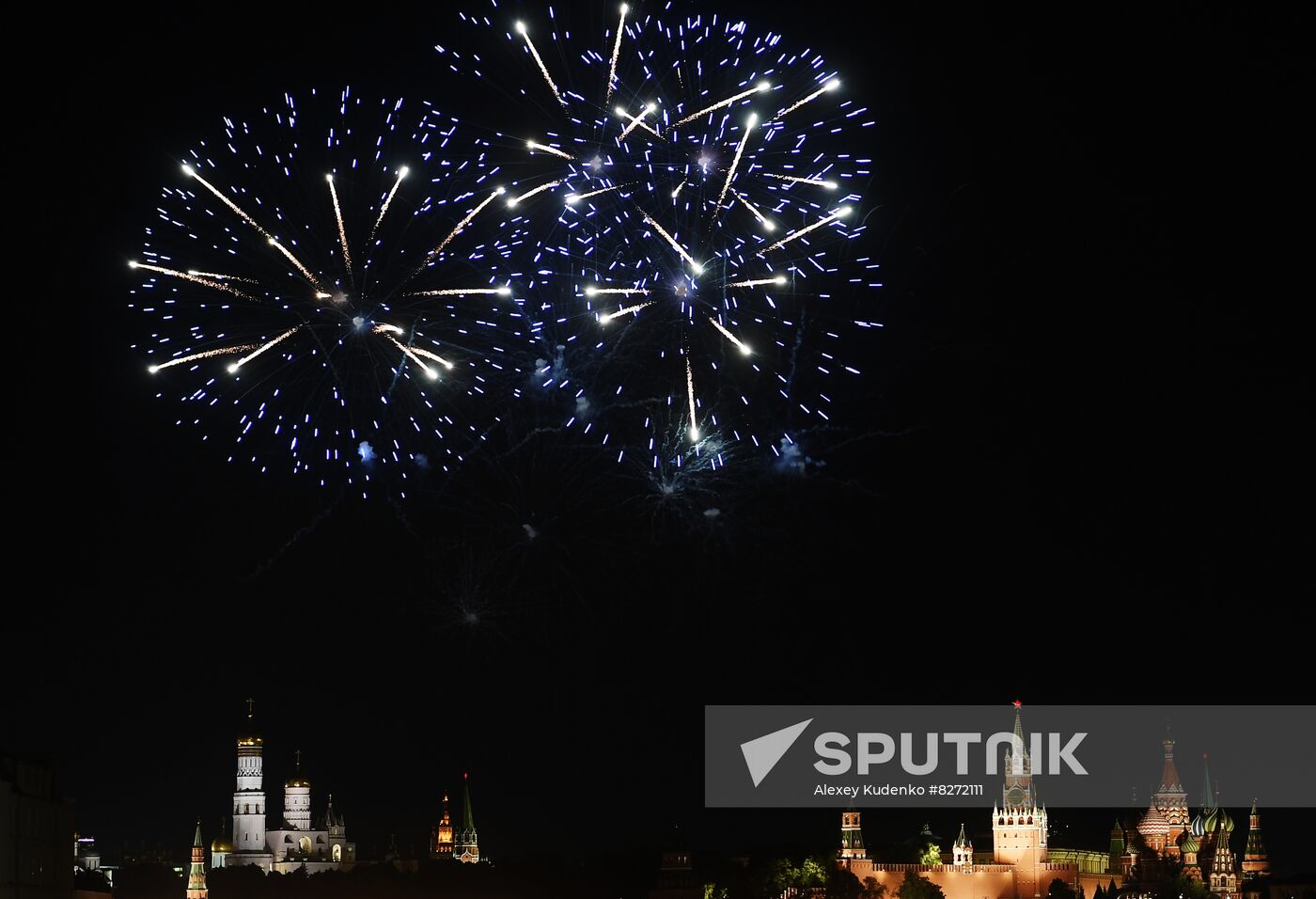 Russia Moscow City Day Fireworks