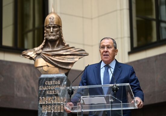 Russia Prince Nevsky Bust Unveiling