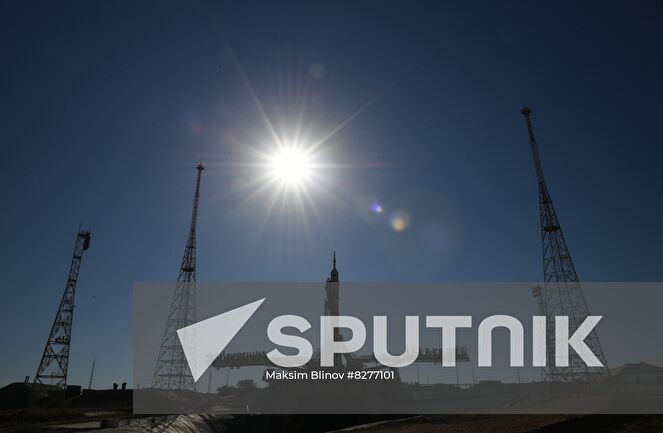 The Soyuz-2.1a rocket booster with the Soyuz MS-22 K. Tsiolkovsky spacecraft is erected to a launch pad ahead of its upcoming launch scheduled for September 21, at the Baikonur Cosmodrome, Kazakhstan. Location: Kazakhstan, Baikonur. Author: Maksim Blinov/Sputnik. Kazakhstan Russia Space